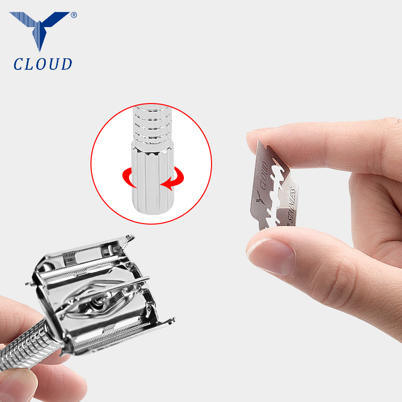 74 Stainless Steel Double Edge Twist Open T-Shaped Manual Razor