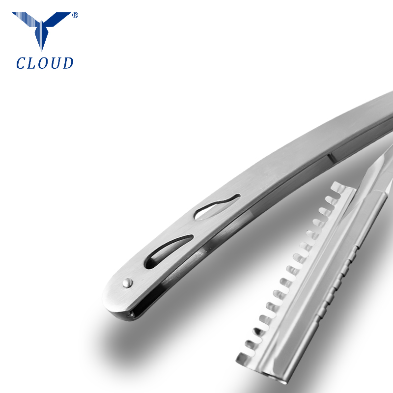 Durable Stainless Steel Corrugated Straight Razor Handle