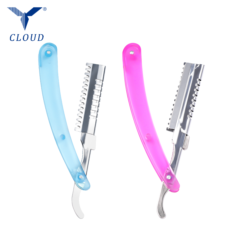 Colorful Corrugated Straight Razor Rotating Handle