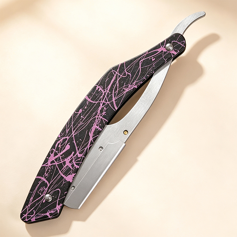 HE-10911 Lightweight Stainless Steel Straight Razor Holder with Painted Textured Finish