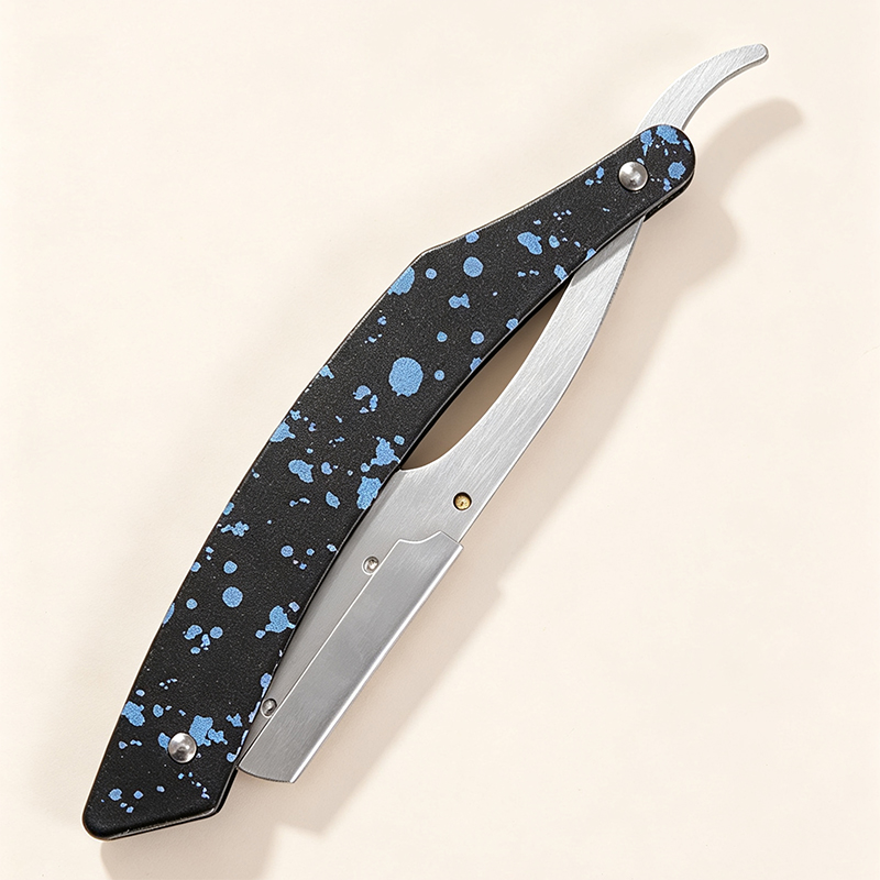 HE-10911 Lightweight Stainless Steel Straight Razor Holder with Painted Textured Finish