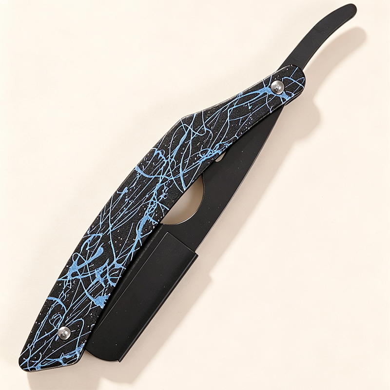 HE-10952 Heavy-Duty Stainless Steel Trendy Splatter Pattern Razor Holder