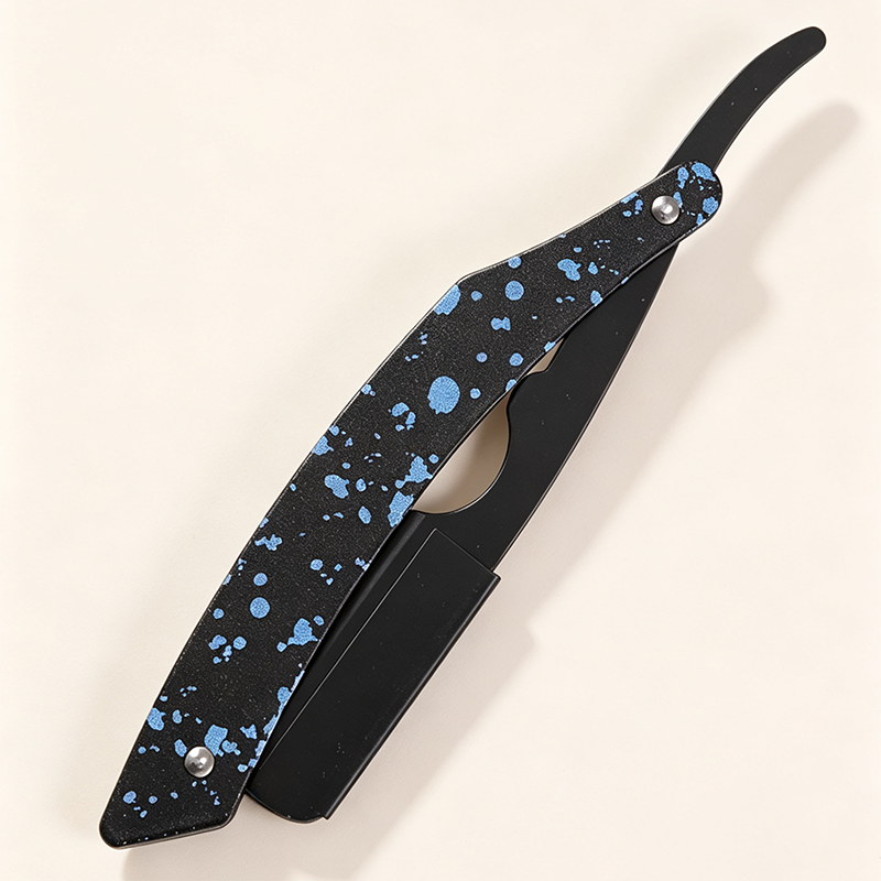HE-10952 Heavy-Duty Stainless Steel Trendy Splatter Pattern Razor Holder