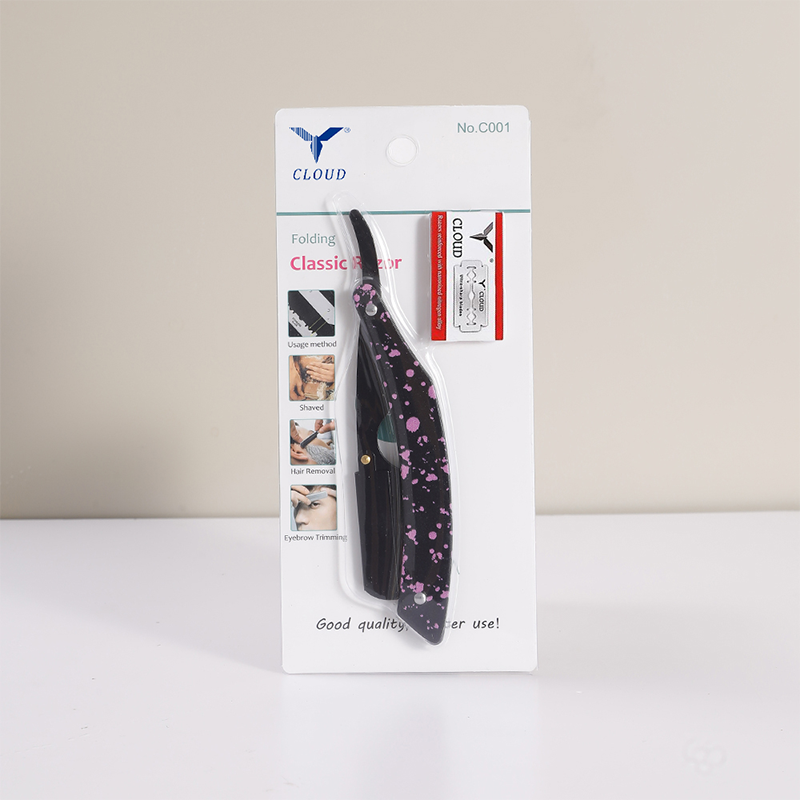 HE-10952 Heavy-Duty Stainless Steel Trendy Splatter Pattern Razor Holder