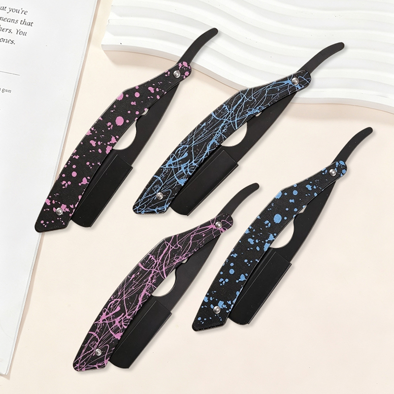 HE-10952 Heavy-Duty Stainless Steel Trendy Splatter Pattern Razor Holder