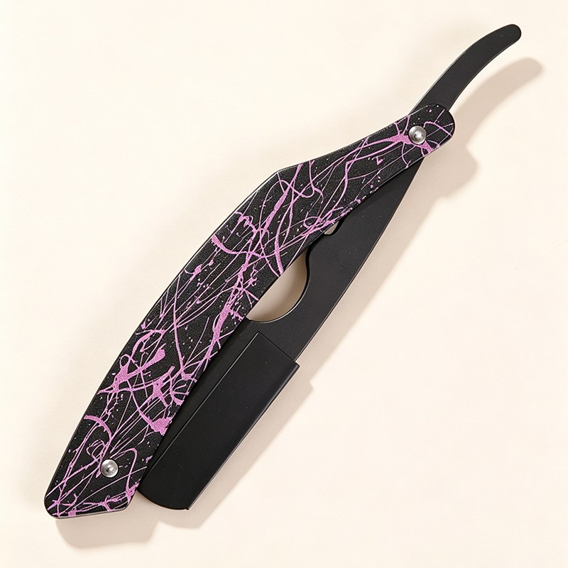 HE-10952 Heavy-Duty Stainless Steel Trendy Splatter Pattern Razor Holder
