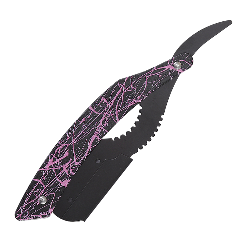 HE-10962 Black Matte Serrated Thinning Razor Holder