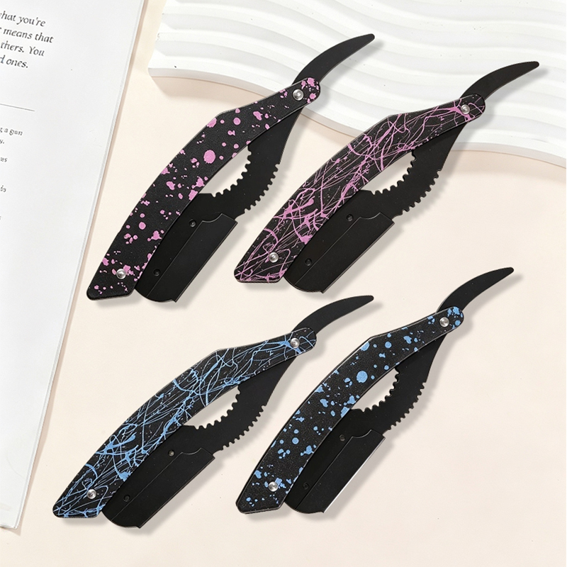HE-10962 Black Matte Serrated Thinning Razor Holder