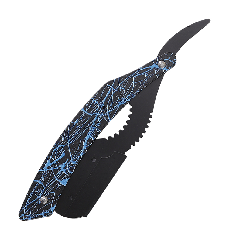 HE-10962 Black Matte Serrated Thinning Razor Holder