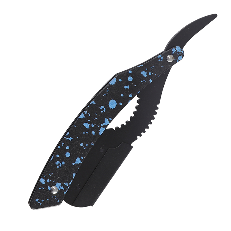 HE-10962 Black Matte Serrated Thinning Razor Holder