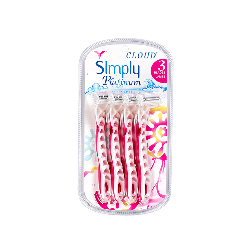4-Piece Panda Manual Razor Set with Oval Grip