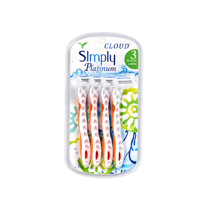 4-Piece Panda Manual Razor Set with Oval Grip