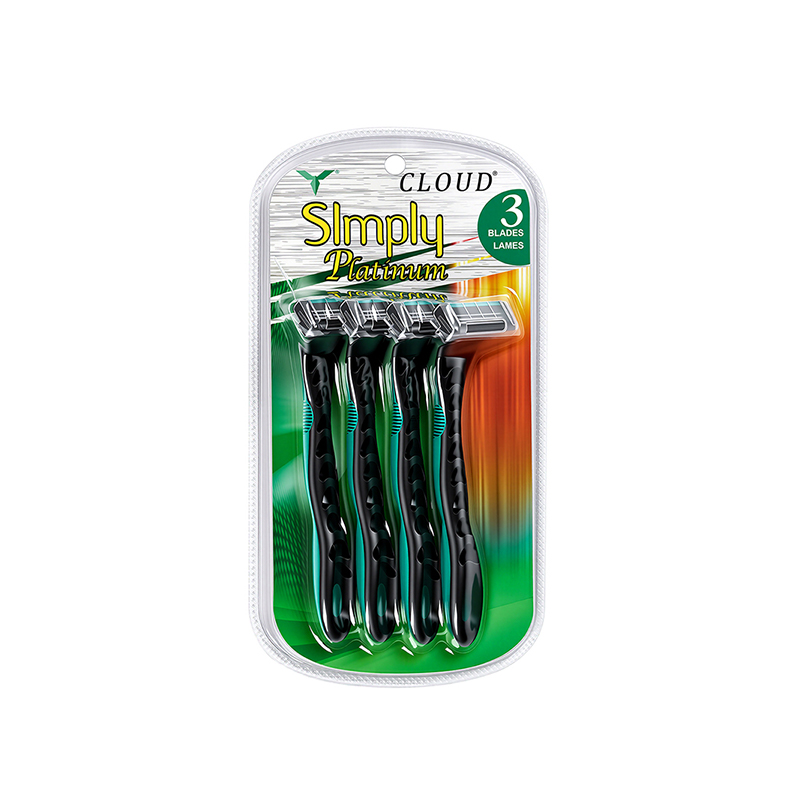4-Piece Panda Manual Razor Set with Oval Grip